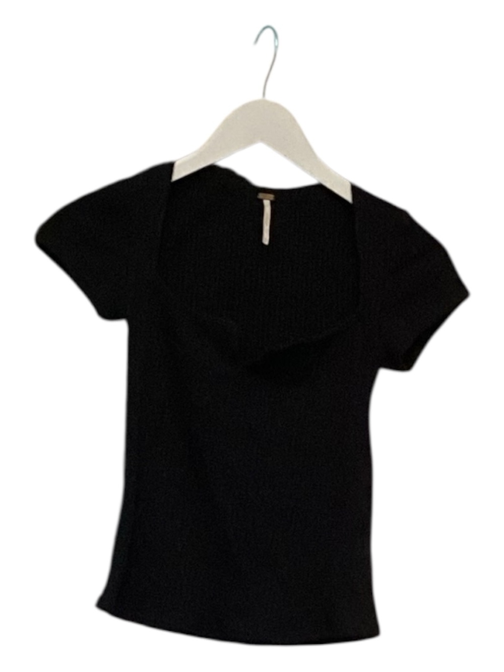 Notch Your Girl Square Neck Notch Ribbed Short Sleeve Tee - Picture 2 of 5
